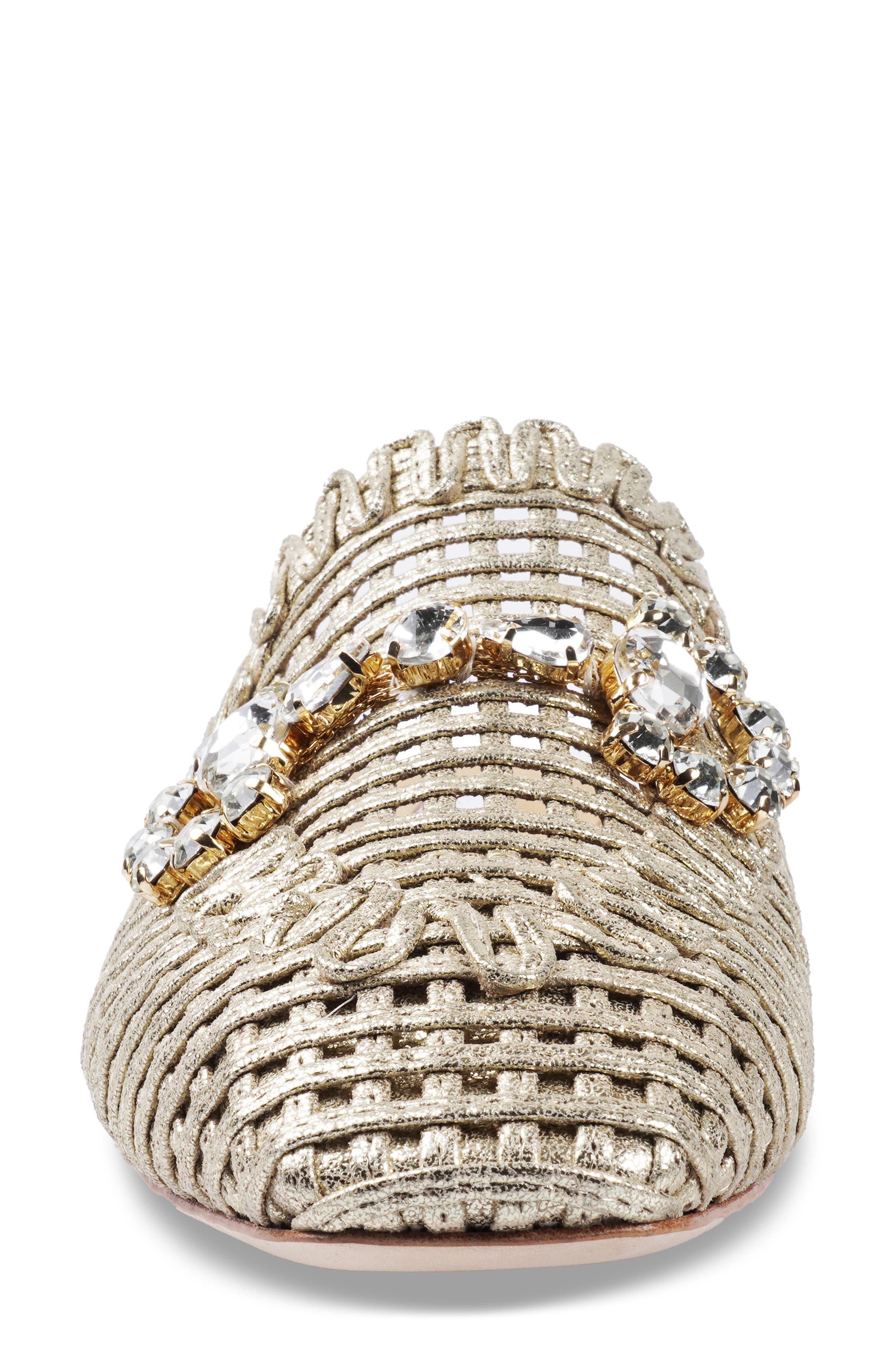 Isabelle Crystal Bit Mule, Alternate, color, GOLD
