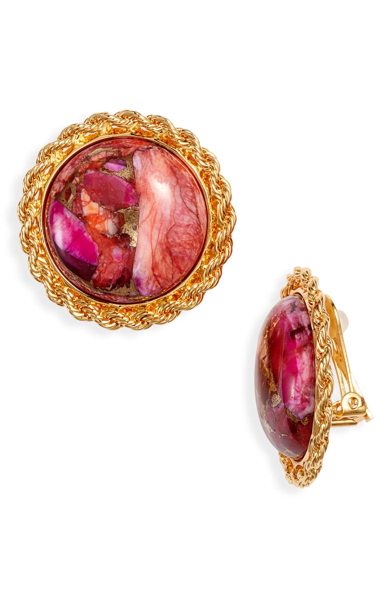 NEST Jewelry Spiny Oyster Clip-On Earrings, Main, color, Pink