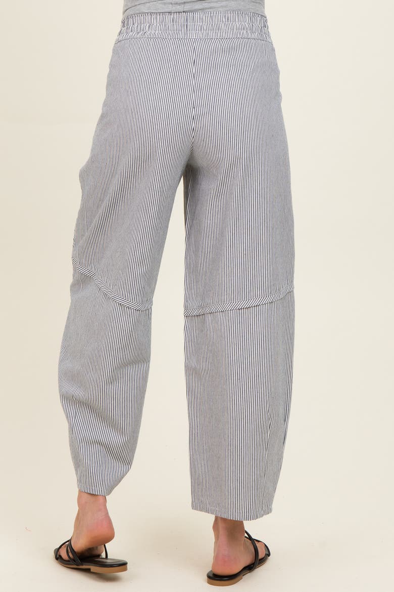 White Striped Relaxed Fit Pants, Alternate, color, White