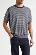 John Smedley Howick Stripe Merino Wool & Sea Island Cotton T-Shirt