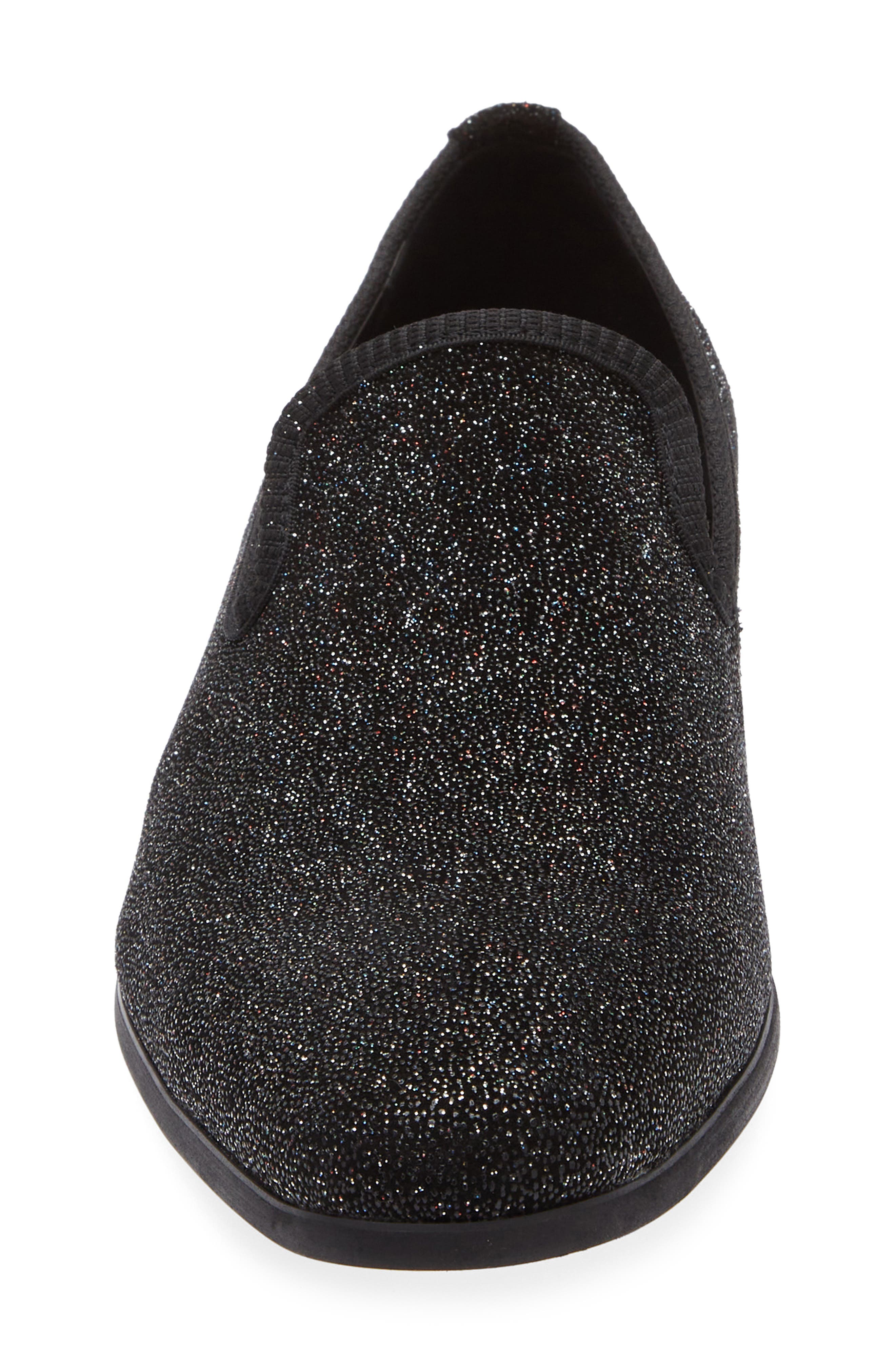 Steve Madden Corrido Glitter Loafer, Alternate, color, Black Crystal