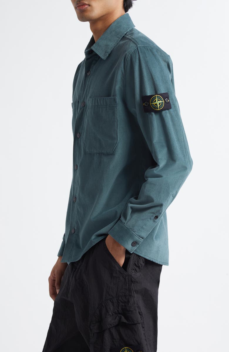 Stone Island Compass Logo Patch Corduroy Overshirt, Alternate, color, 