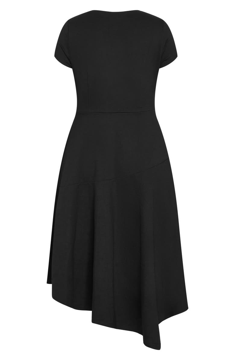 City Chic Asymmetric Ponte Knit Dress, Alternate, color, 