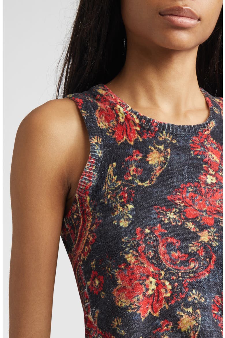 Floral Paisley Sweater Tank, Alternate, color, BLACK RED MULTICOLOR