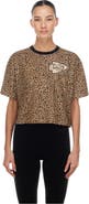 New Era Women's New Era Brown Kansas City Chiefs Mom & Me Leopard Boxy Cropped T-Shirt