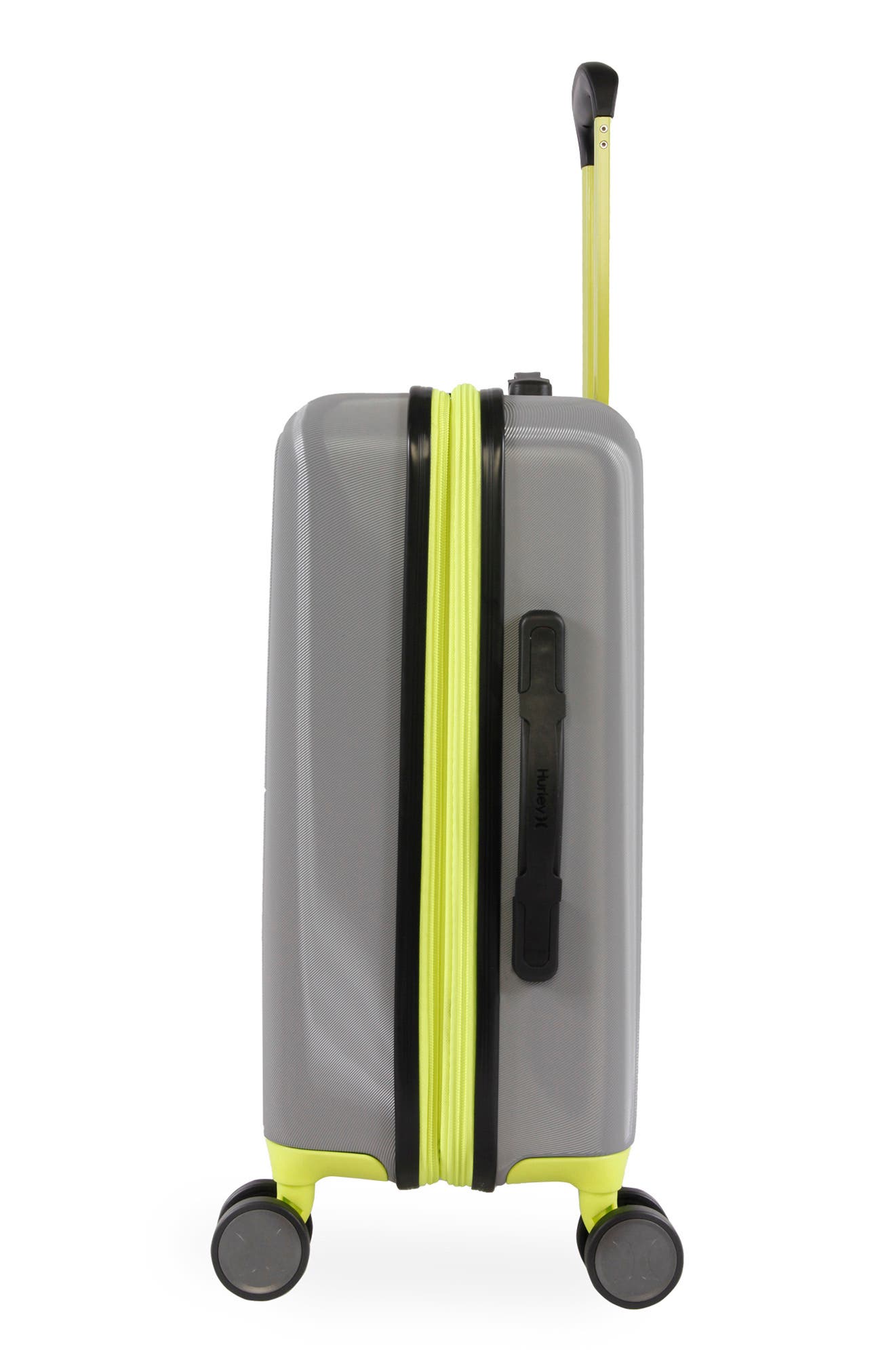 Hurley Suki 21" Hardshell Spinner Suitcase, Alternate, color, Light Grey / Neon