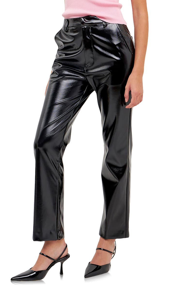 Grey Lab Faux Leather Pants, Alternate, color,