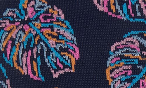 Bugatchi Leaf Pattern Mercerized Cotton Blend Dress Socks