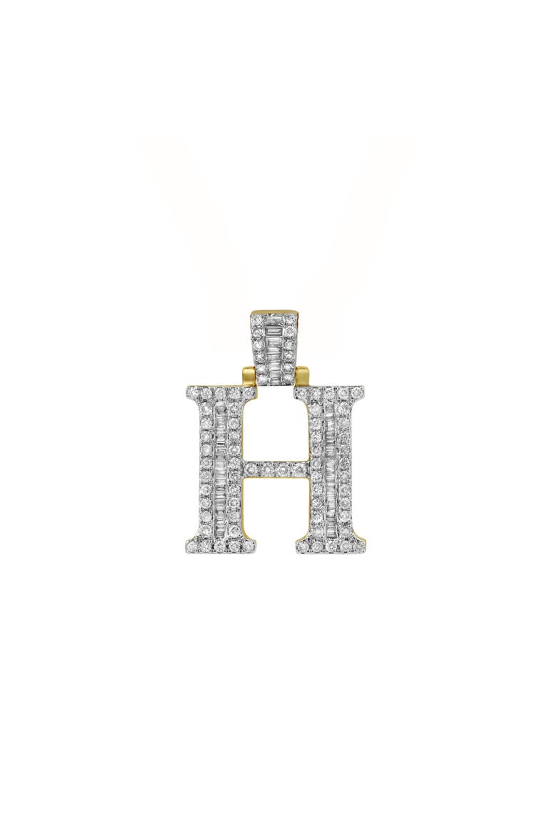 H Initial Diamond Pendant 10K Yellow Gold - 0.95 Carats, Alternate, color, 10K Yellow Gold
