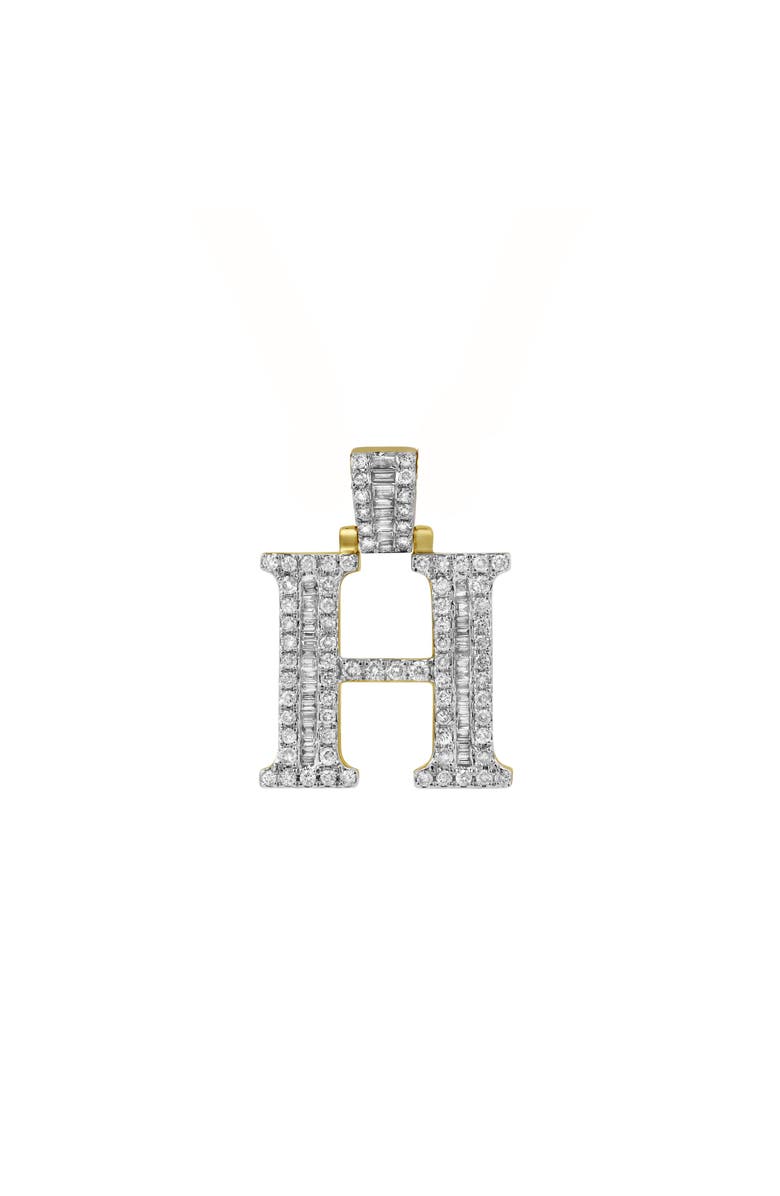 LuvMyJewelry H Initial Diamond Pendant 10K Yellow Gold - 0.95 Carats, Alternate, color, 10K Yellow Gold
