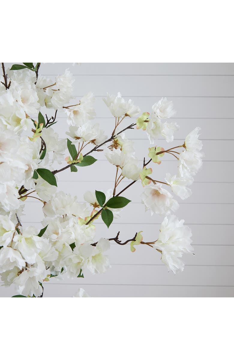 NEARLY NATURAL 6 ft. Cherry Blossom Artificial Plant in White Planter, Alternate, color, 