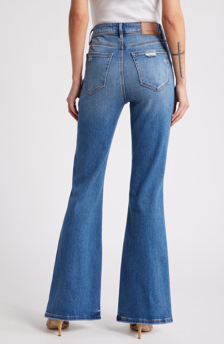 HIDDEN JEANS High Waist Flare Jeans, Alternate, color, Medium Wash