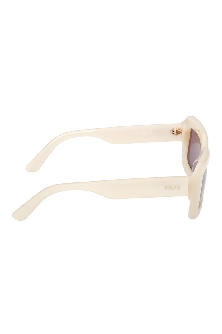 52mm Rectangular Sunglasses, Alternate, color, PEARL IVORY / LIGHT VIOLET