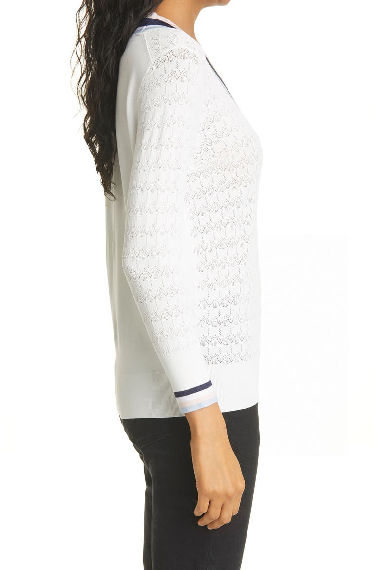 Almahh Cricket Stripe Sweater, Alternate, color, WHITE