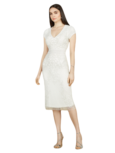 Lara 33609 - Cap Sleeve Modestly Covered Dress