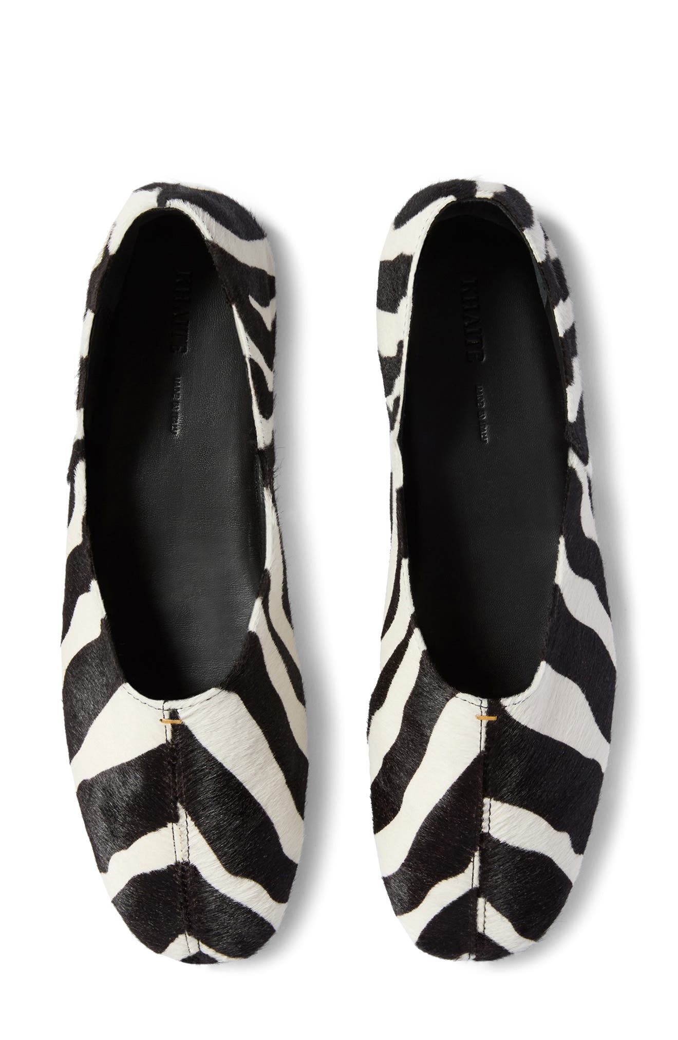 Khaite Jane Genuine Calf Hair Ballet Flat, Alternate, color, 294 Black / White