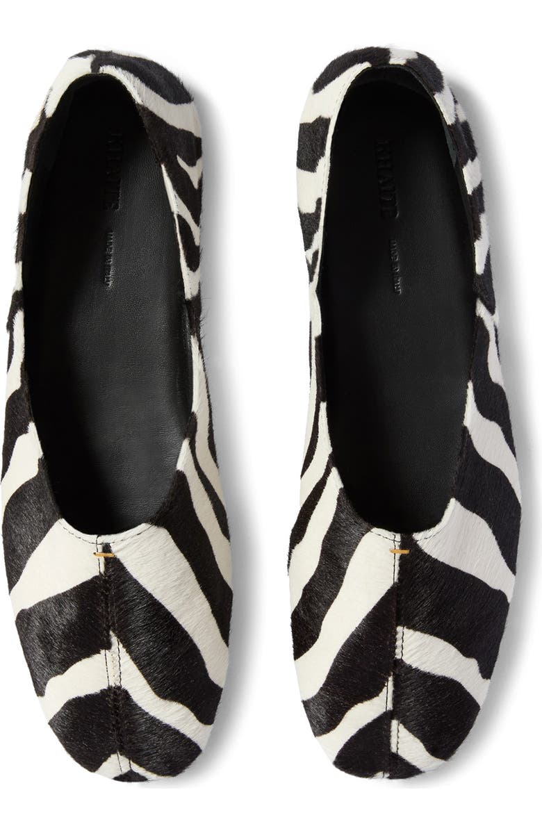 Khaite Jane Genuine Calf Hair Ballet Flat, Alternate, color, 294 Black / White