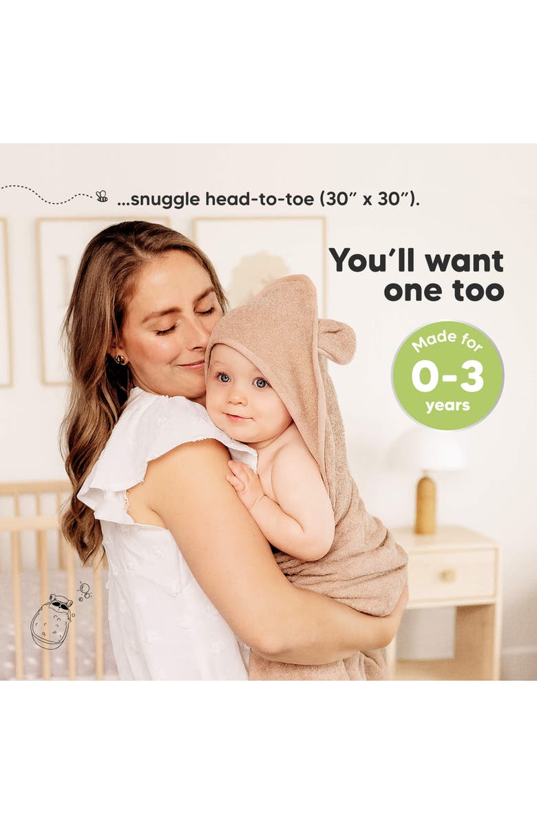 KeaBabies 2-Pack Snuggle Hooded Towels, Alternate, color, Almond