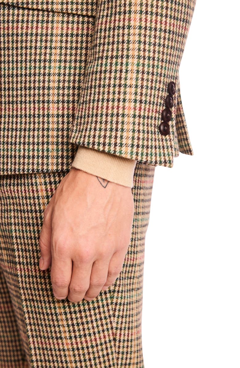 Ashton Slim Fit Houndstooth Plaid Wool Blend Blazer