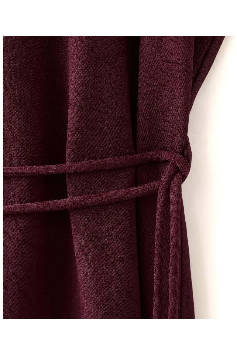 Contrast Piping Belted Midi Dress, Alternate, color, CHERRY