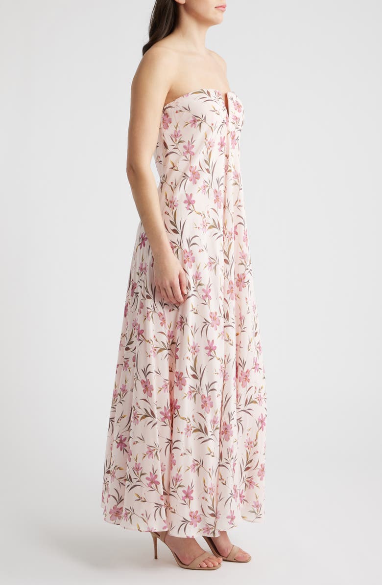 Parker The Emerson Floral Strapless Maxi Dress, Alternate, color, Barely Pink