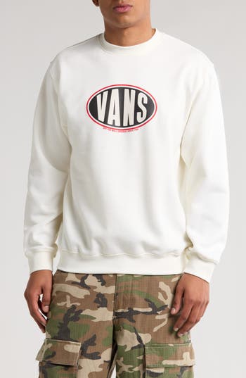 Vans Spray On Loose Fit Crewneck Sweatshirt In White