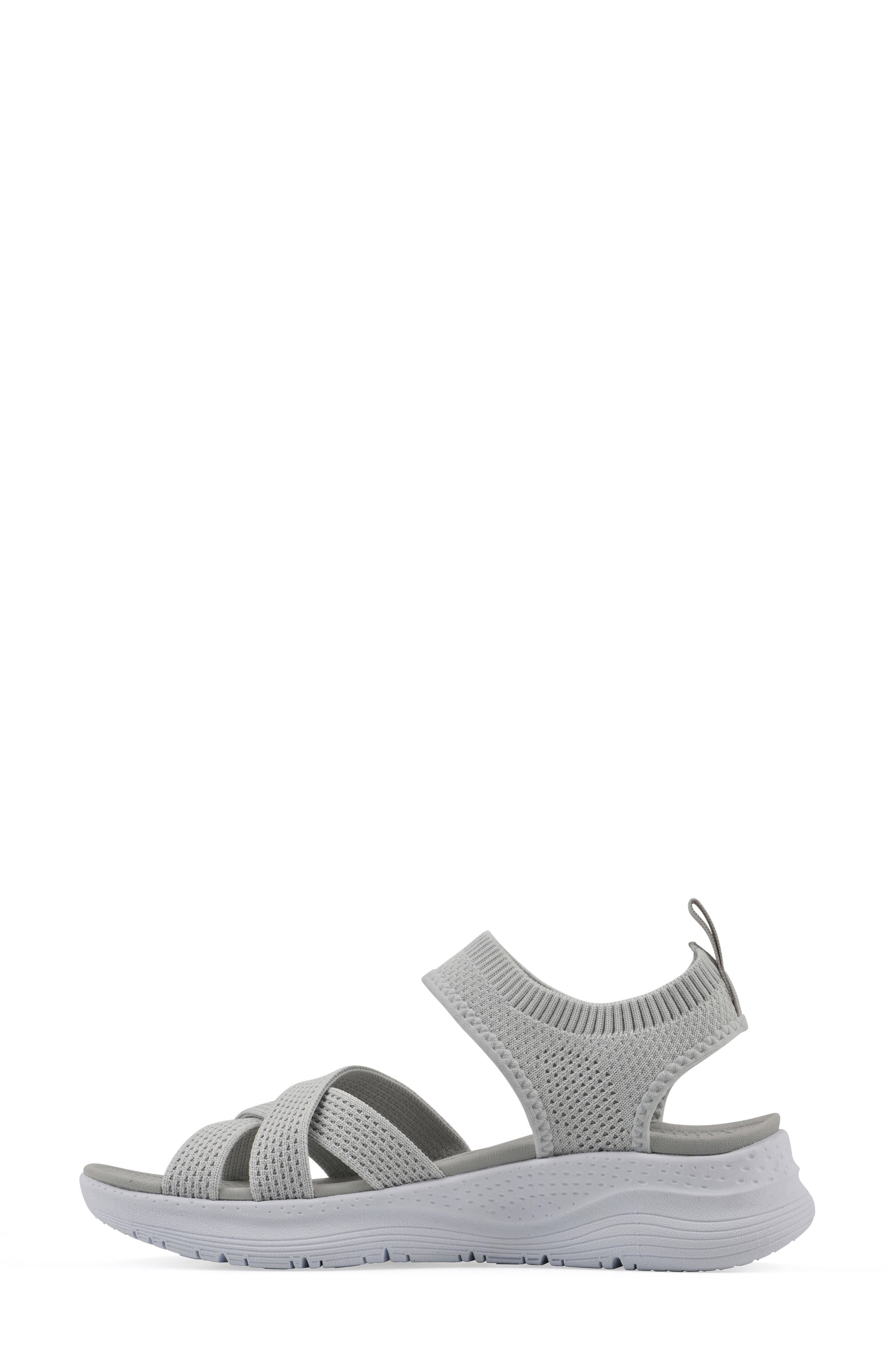 CLIFFS BY WHITE MOUNTAIN Charry Knit Sandal, Alternate, color, Light Grey Fabric