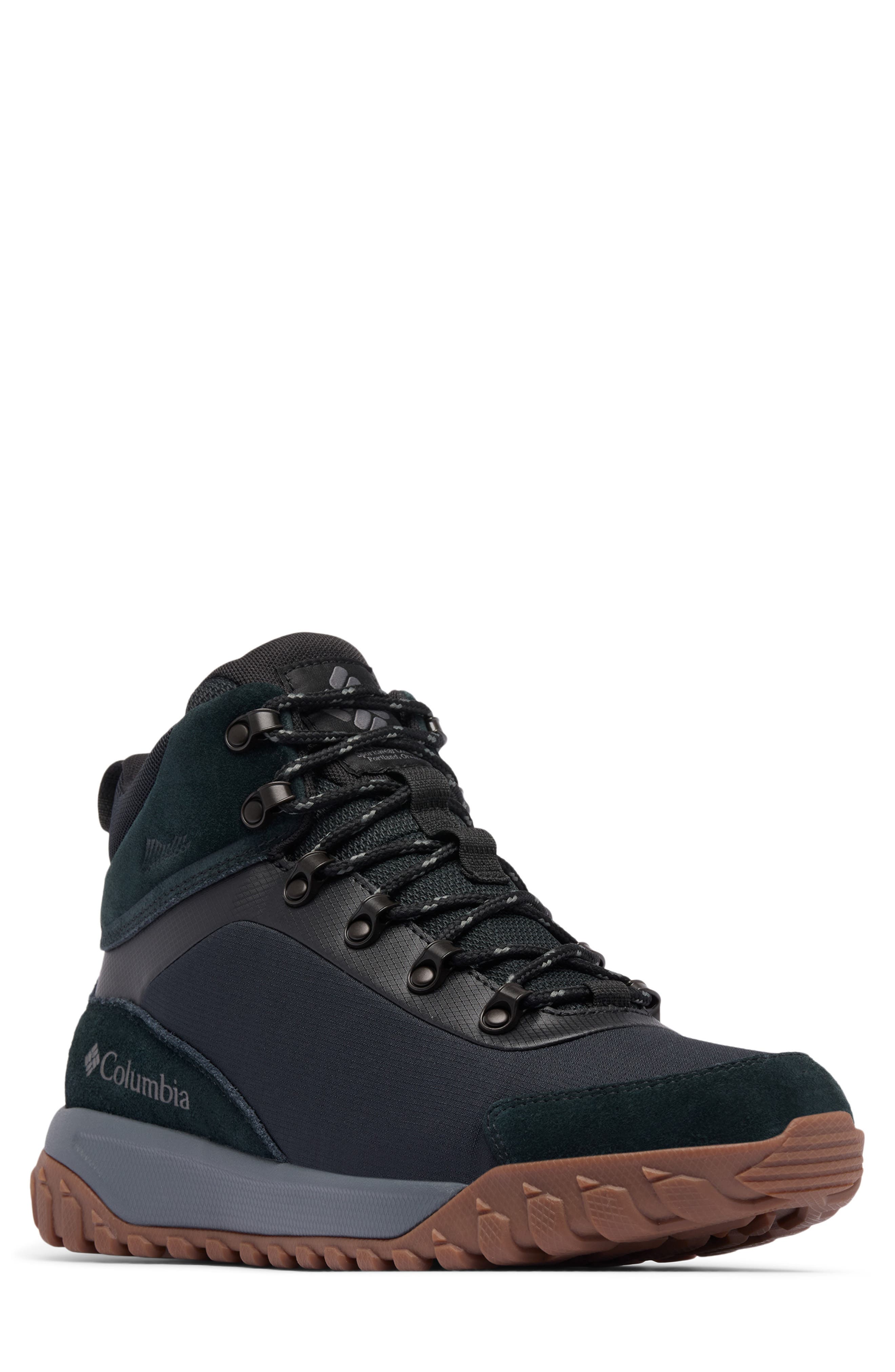 Columbia Burnsider<sup>™</sup> Waterproof Hiking Boot, Main, color, Black/ City Grey