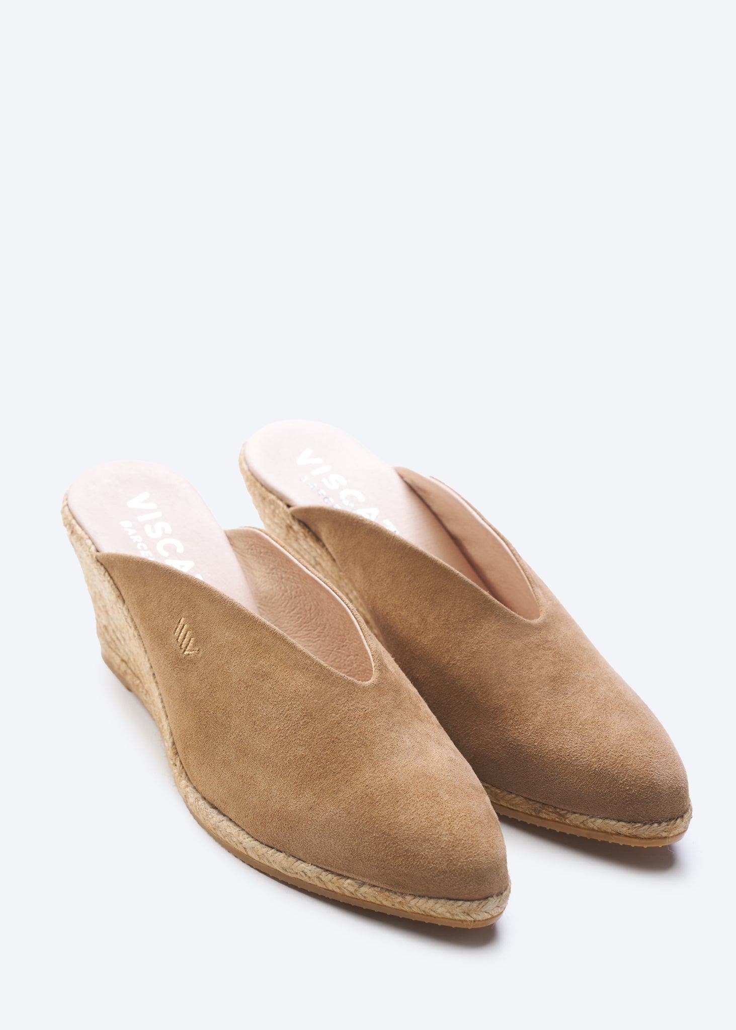 VISCATA Truja Suede Espadrille Mule Wedges, Alternate, color, Camel