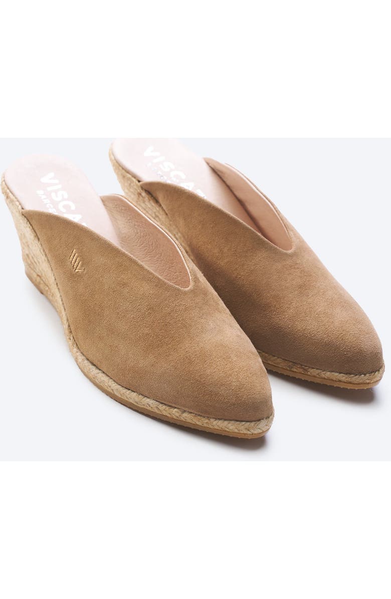 VISCATA Truja Suede Espadrille Mule Wedges, Alternate, color, Camel