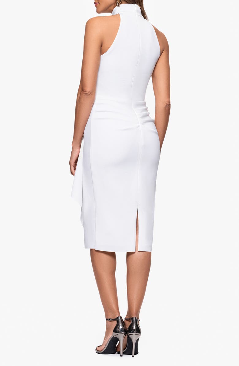 Xscape Evenings Cascade Ruffle Cocktail Sheath Dress, Alternate, color, Ivory