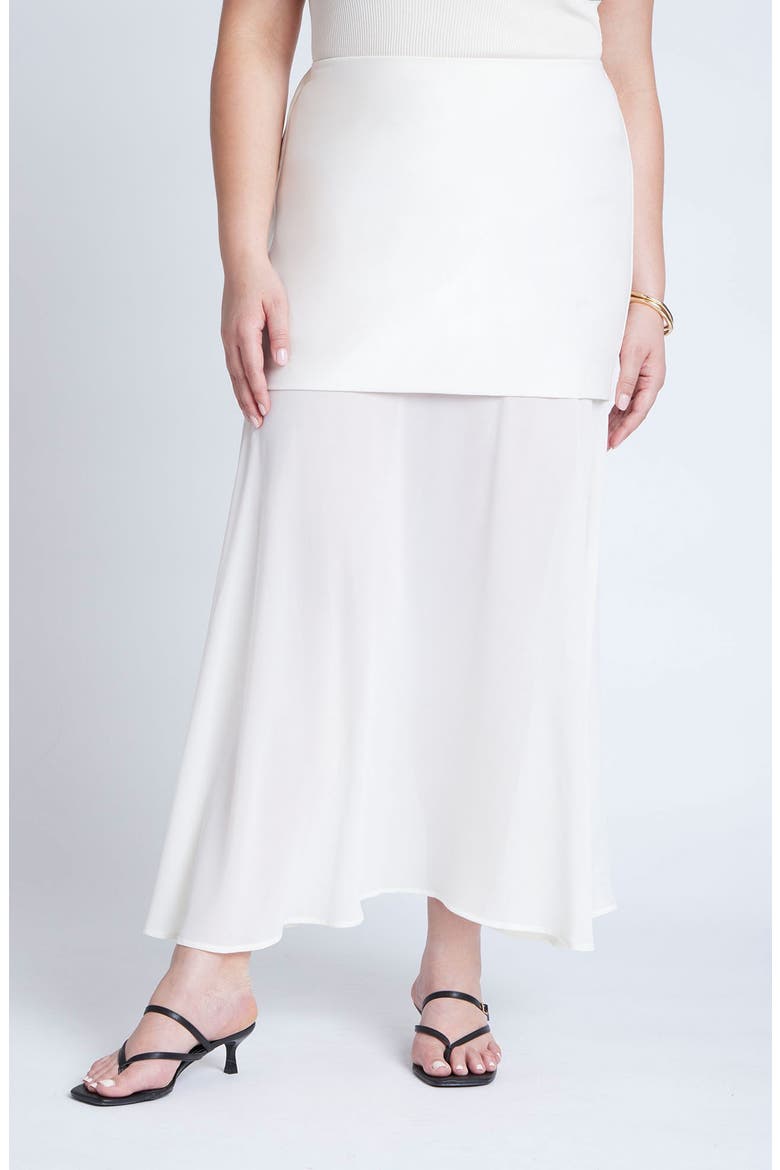 Mixed Media Skirt, Main, color, CREAM