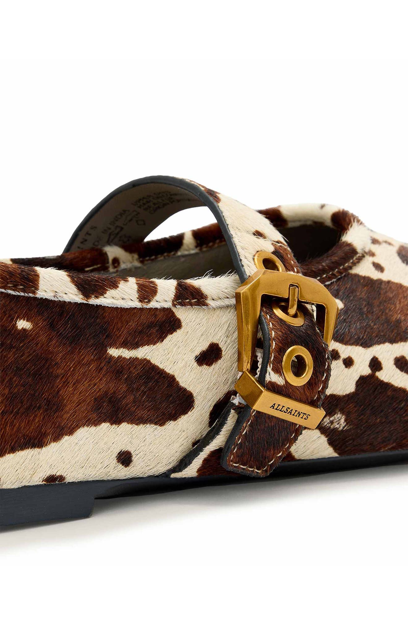 Hollie Mary Jane Flat, Alternate, color, COW PRINT
