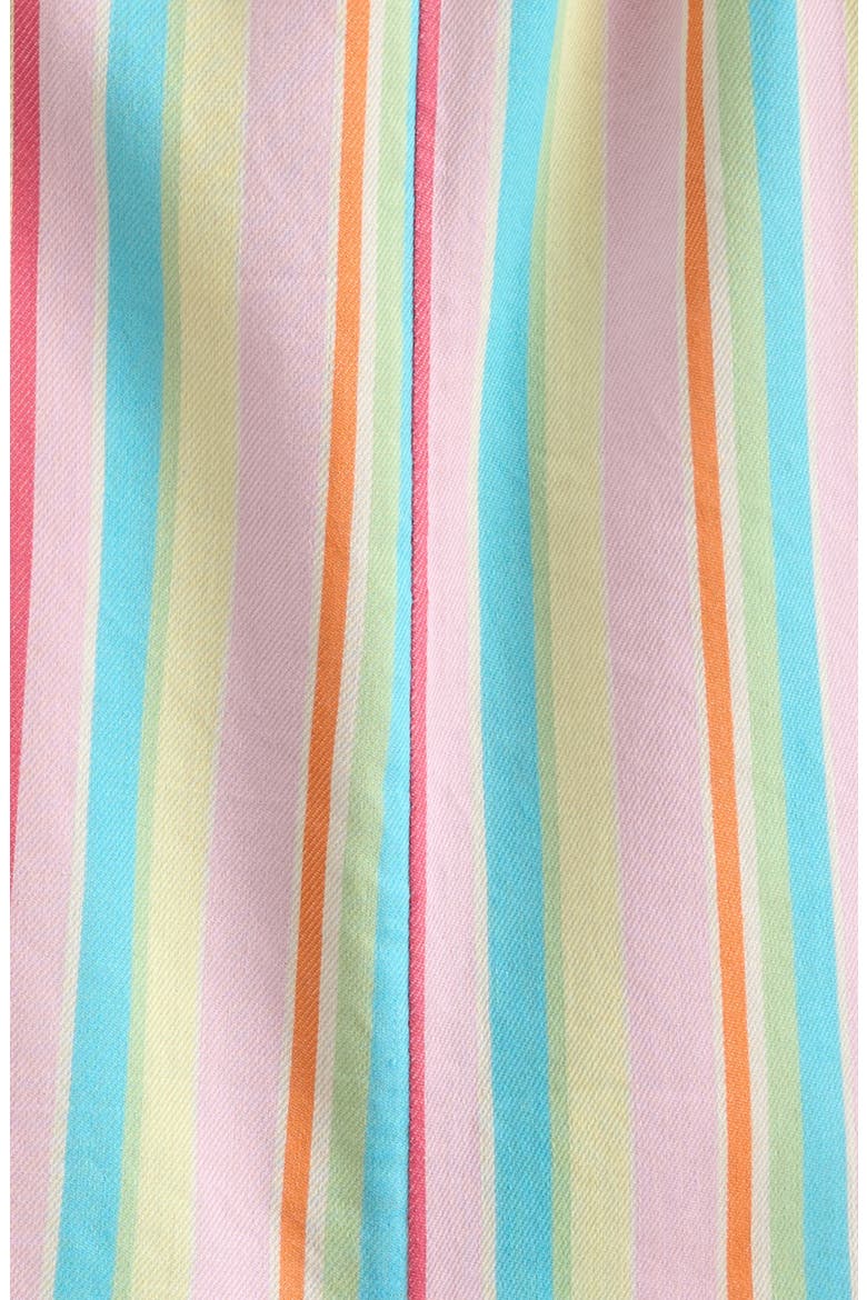 Double Flutter Cotton Romper, Alternate, color, PINK LAVENDER FLUTTER STRIPE