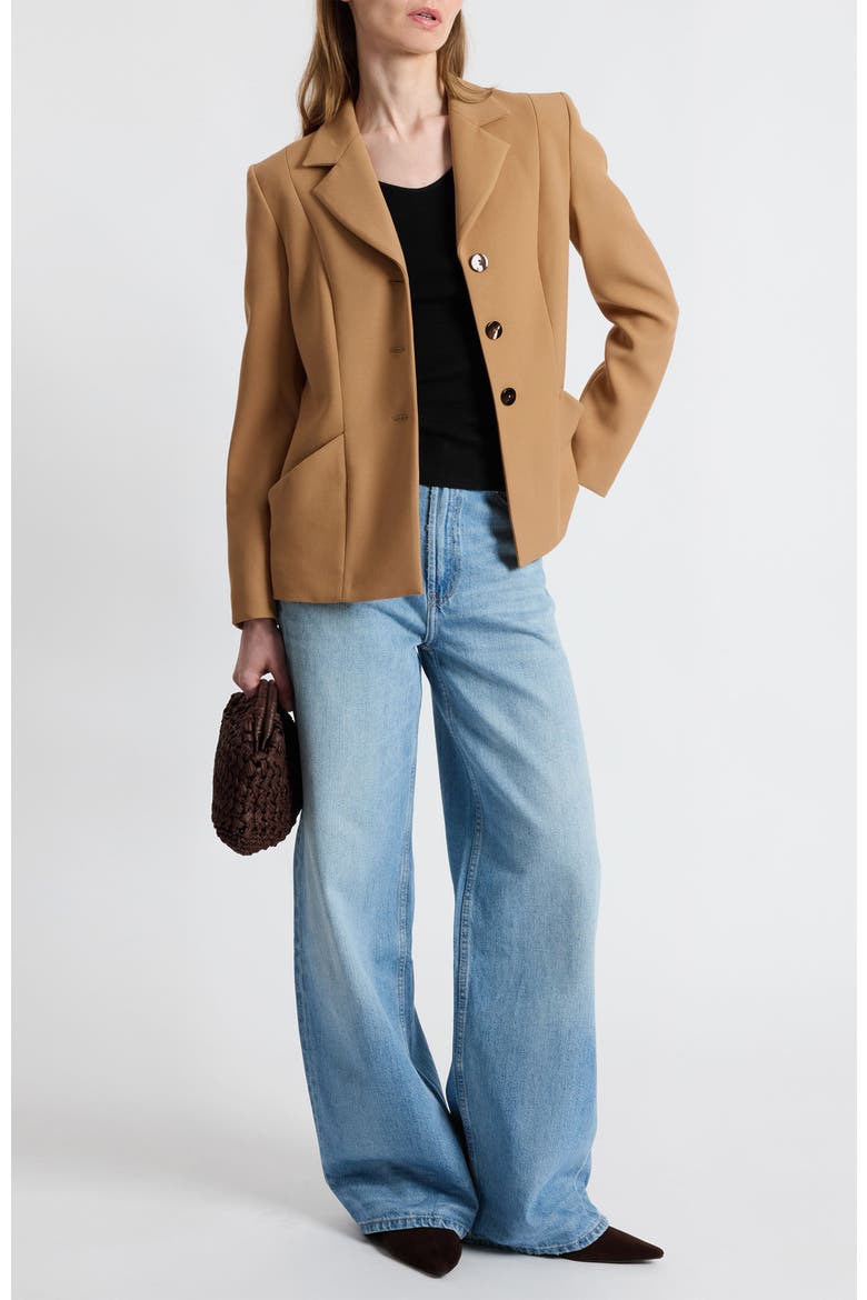 Febe Crepe Jacket with Bucket Pockets, Alternate, color, Dune Sand