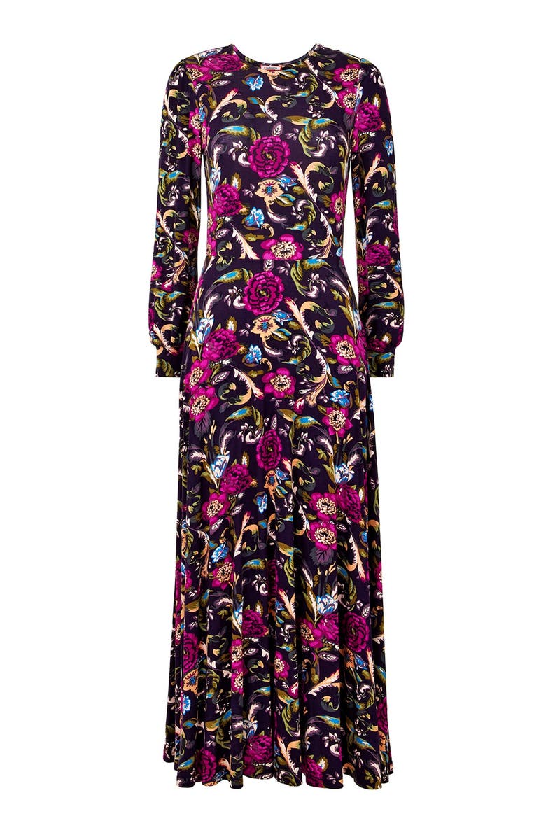 Joe Browns Stretch Knit A-Line Midi Dress, Alternate, color, Vintage Bouquet Floral