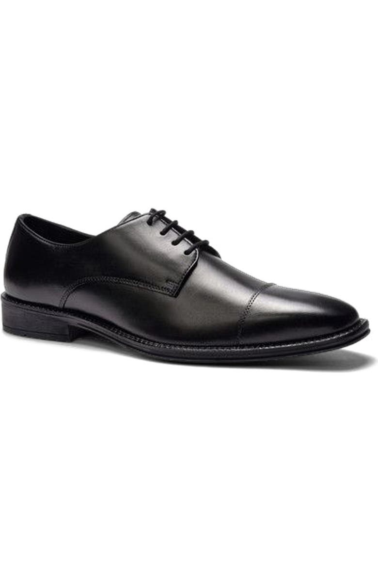 A. Veer Maddox Cap-toe Oxford, Alternate, color, Black Leather
