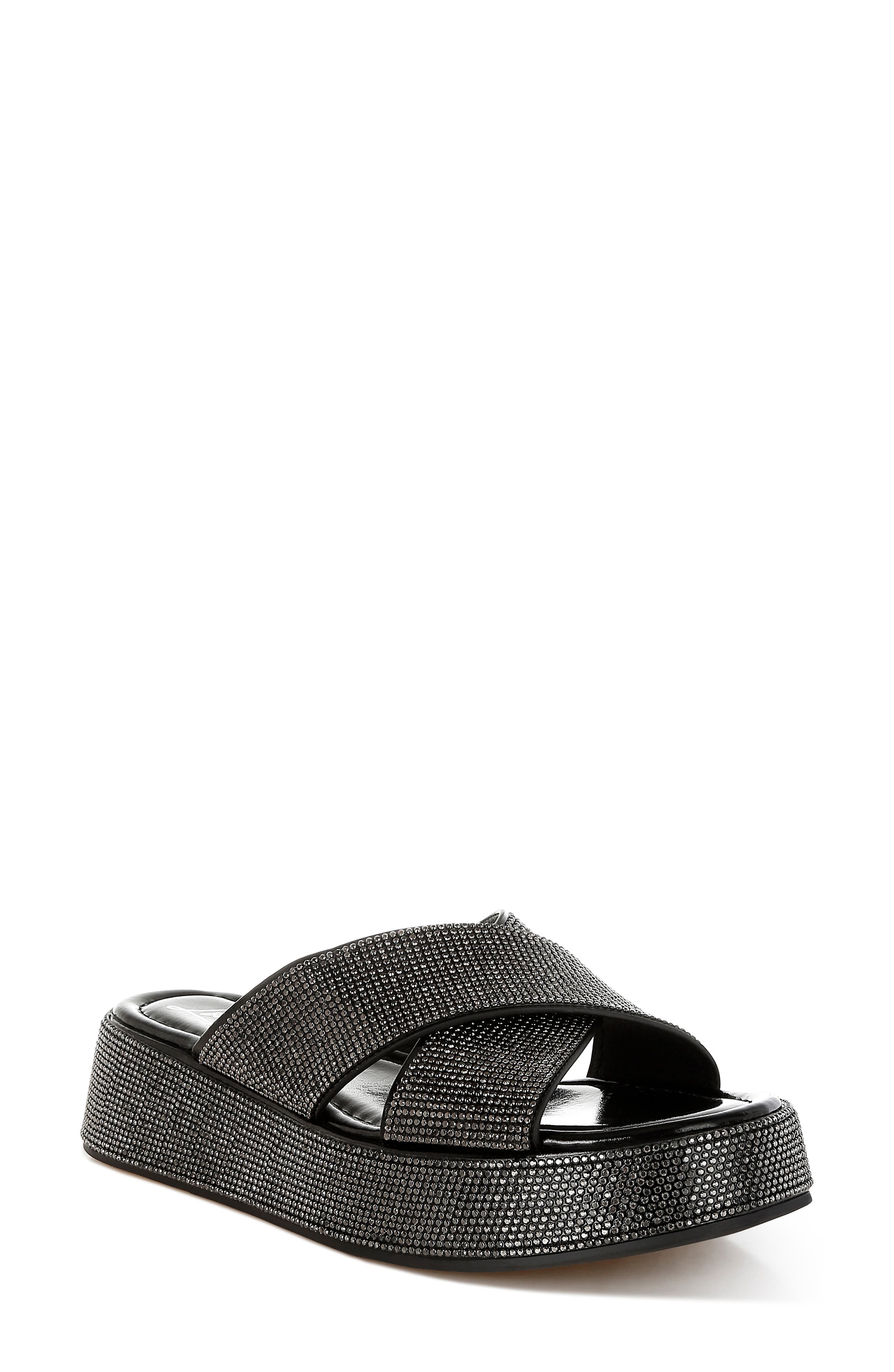 LONDON RAG Adena Crystal Embellished Platform Sandal