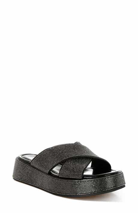 LONDON RAG Adena Crystal Embellished Platform Sandal