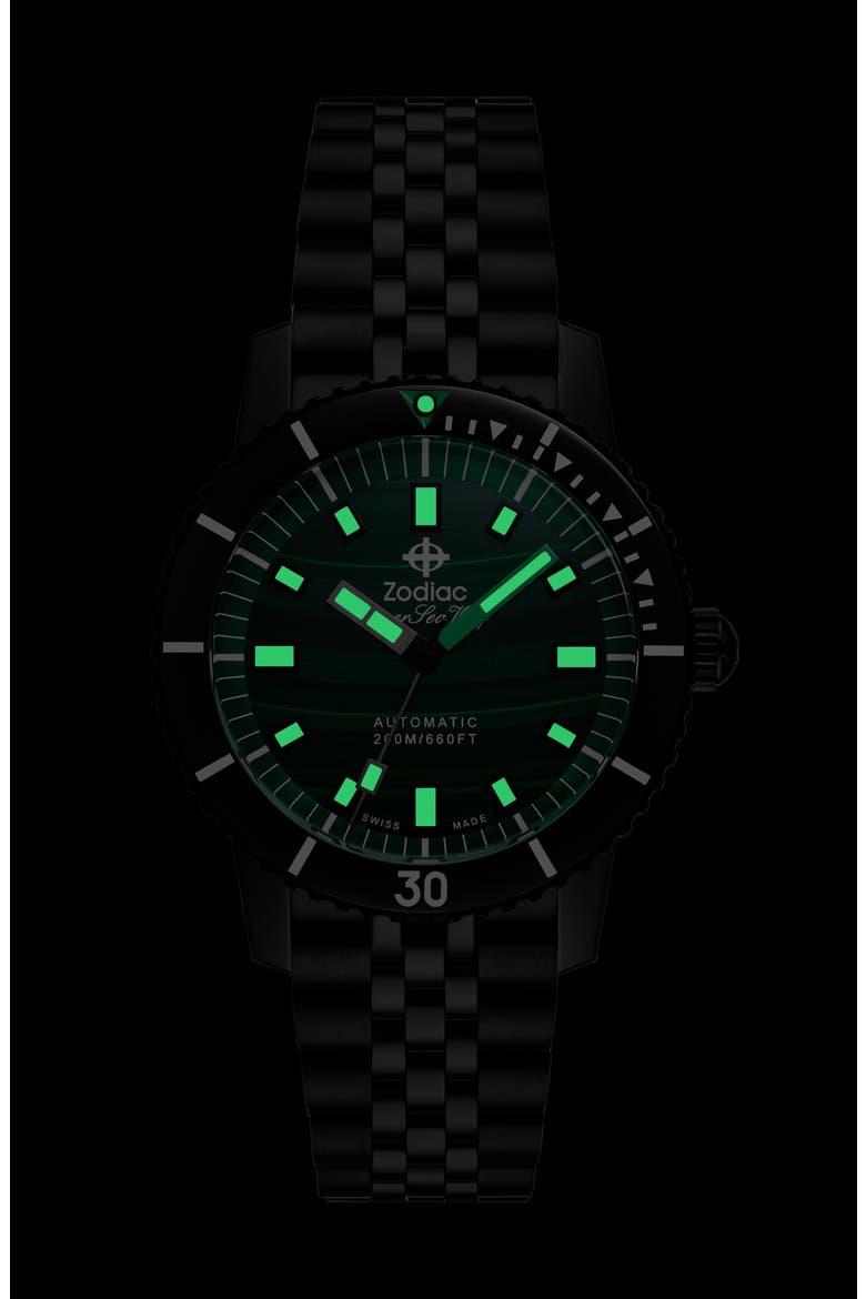 Compression Diver Automatic Black Stainless Steel Watch, 40mm, Alternate, color, BLACK