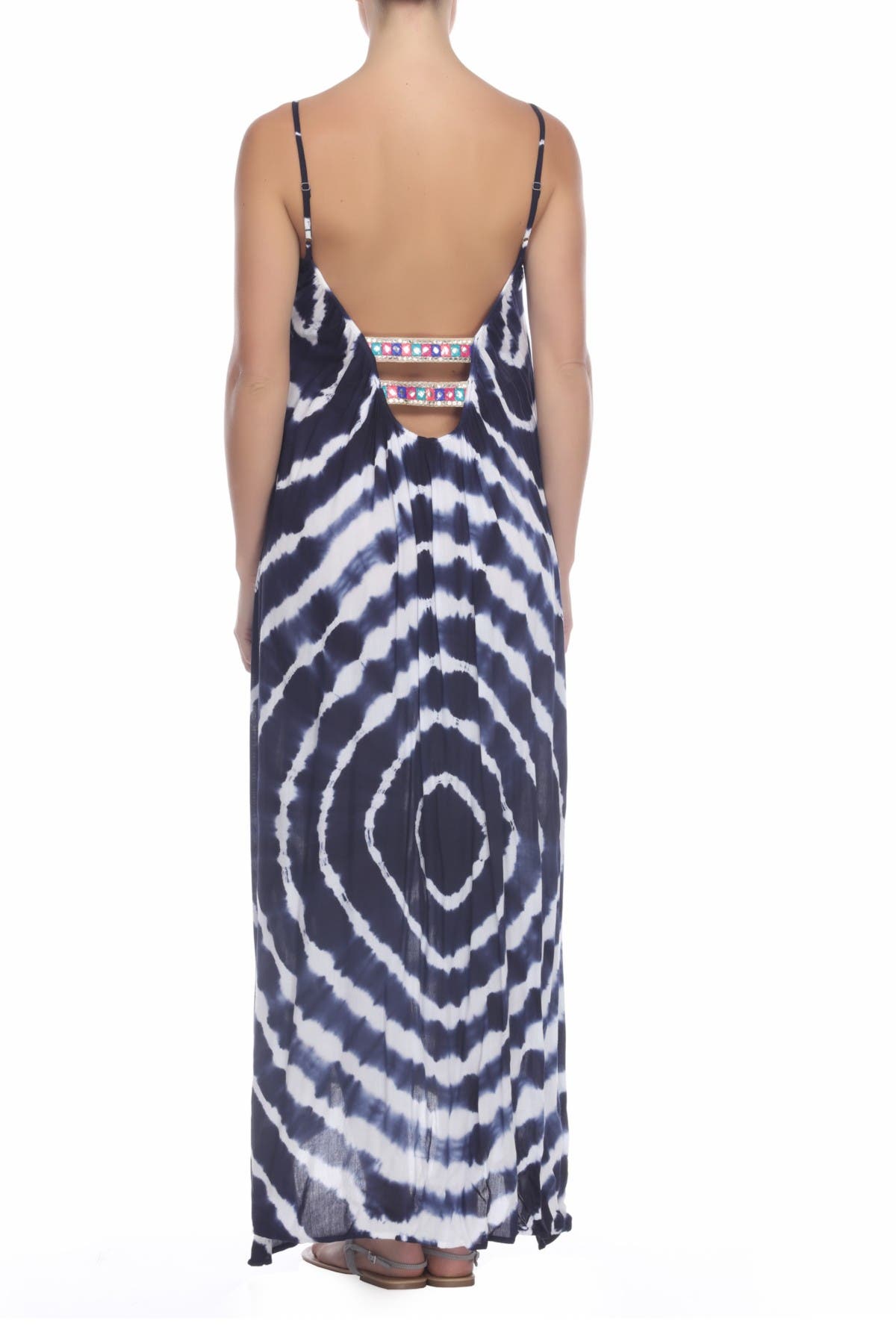 BOHO ME Tie Dye Maxi Dress - Navy