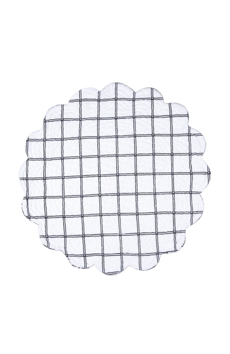 C&F Home Bleighton Black Round Cotton Placemat Machine Washable Set of 6, Alternate, color, Black