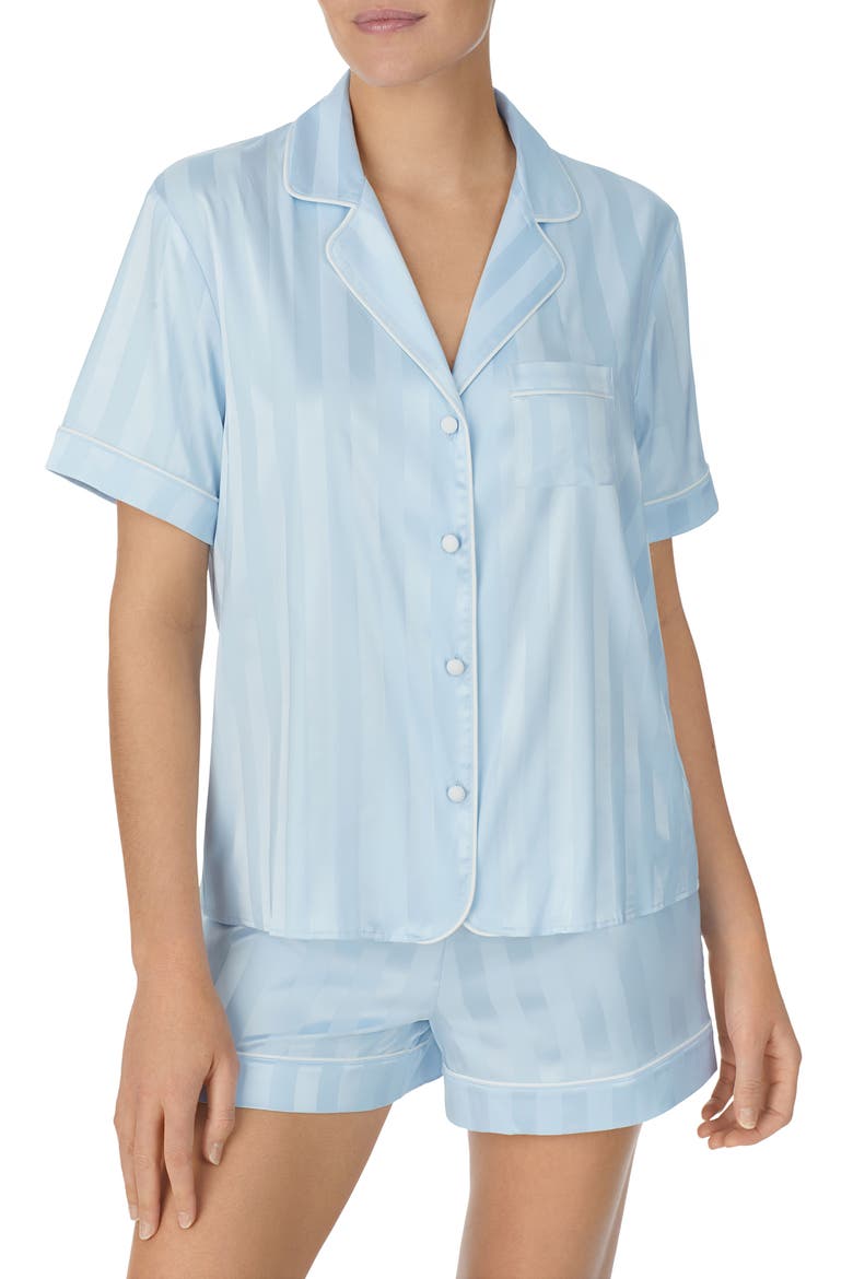 print short pajamas, Main, color, AQUA STRIPE