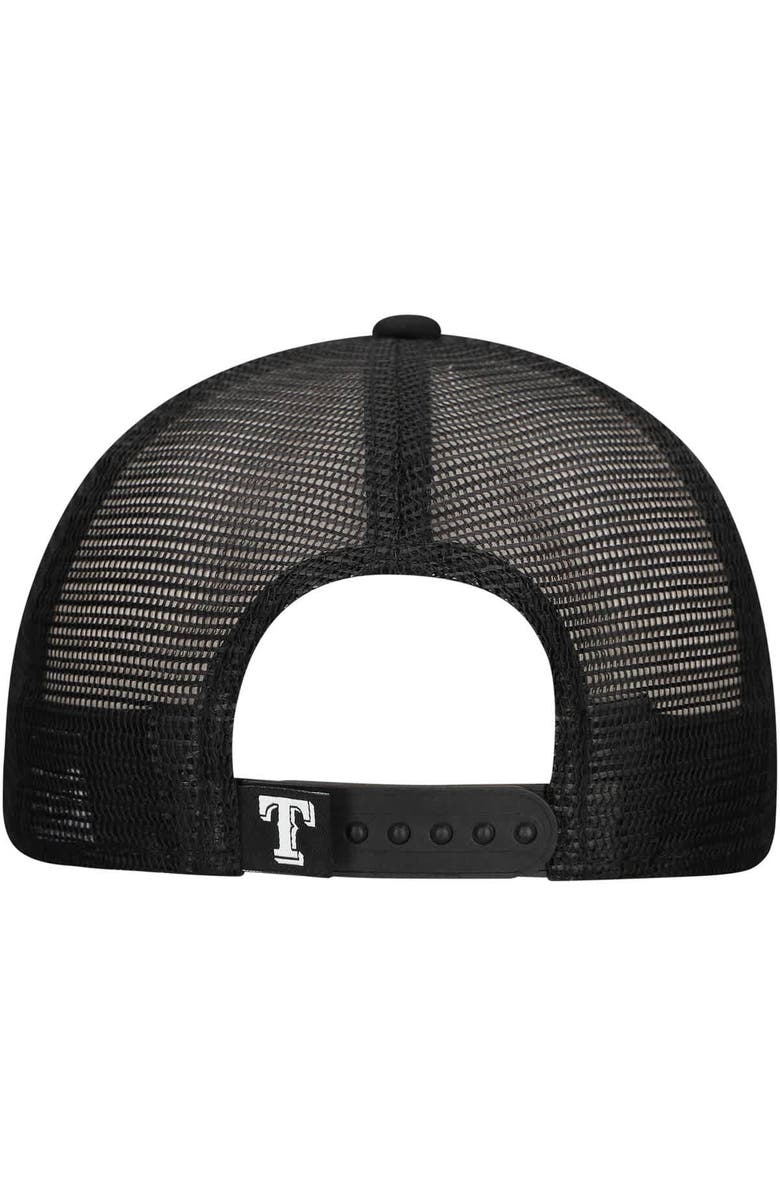 New Era Men's New Era Black Texas Rangers Retro Bold A-Frame Trucker 9FORTY Adjustable Hat, Alternate, color, Black