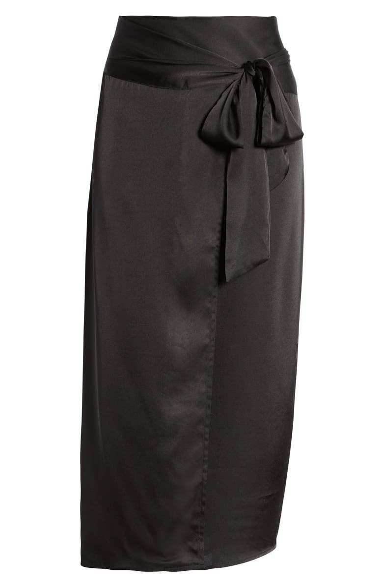 VICI Collection Satin Wrap Midi Skirt, Alternate, color, 