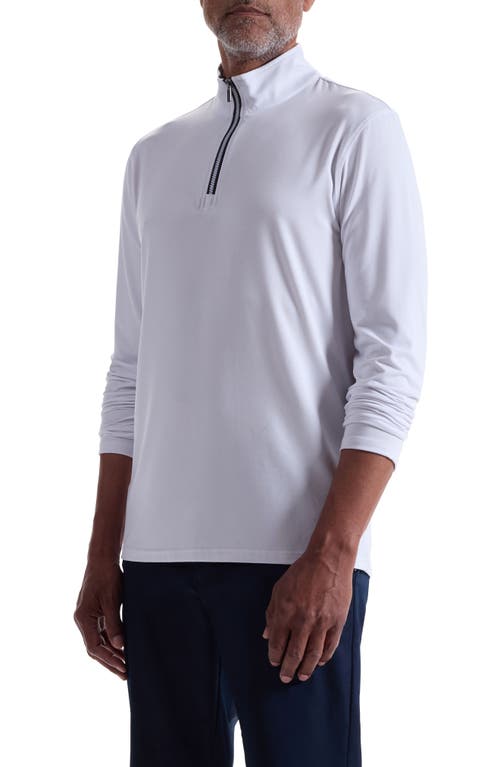 Bugatchi Quarter Zip Pullover In White