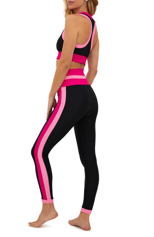 Beach Riot Melina Rib Colorblock High Waist Leggings In Amour Colorblock