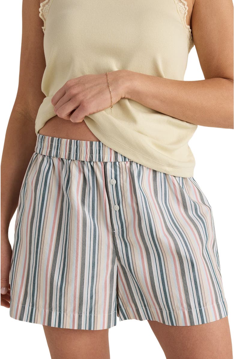 Haven Well Within Organic Cotton Poplin Boxer Shorts, Main, color, Summer White Multi