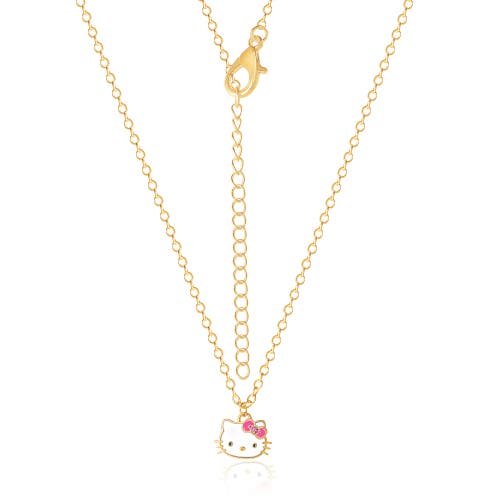 Hello Kitty Duo Necklace Set, One Large One Small In Gold