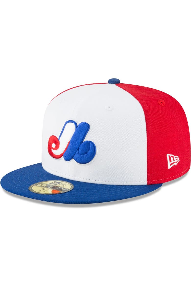 Men's New Era White Montreal Expos Cooperstown Collection Wool 59FIFTY Fitted Hat, Main, color, White